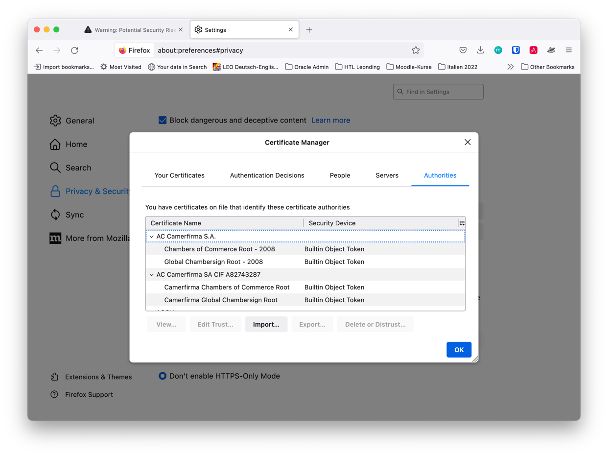 import certificates 1